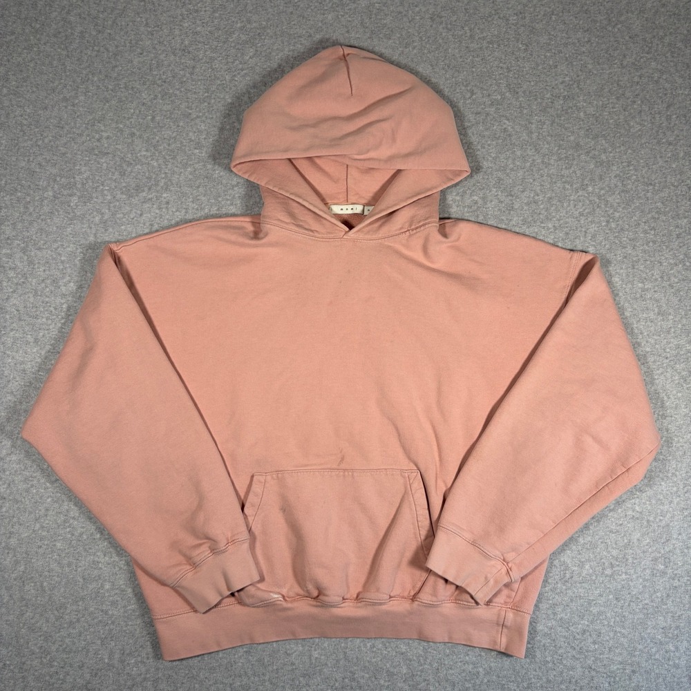 MNML Oversized Hoodie Mens Medium Pink Cotton Pullover Sweatshirt 100% Cotton